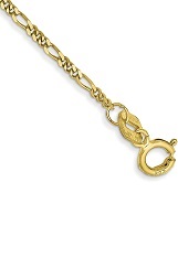 exquisite small yellow gold flat figaro baby anklet 